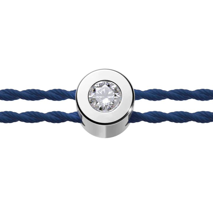 Bracelet solitaire diamant et argent