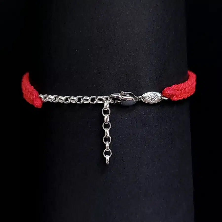 Bracelet solitaire macramé diamant et argent