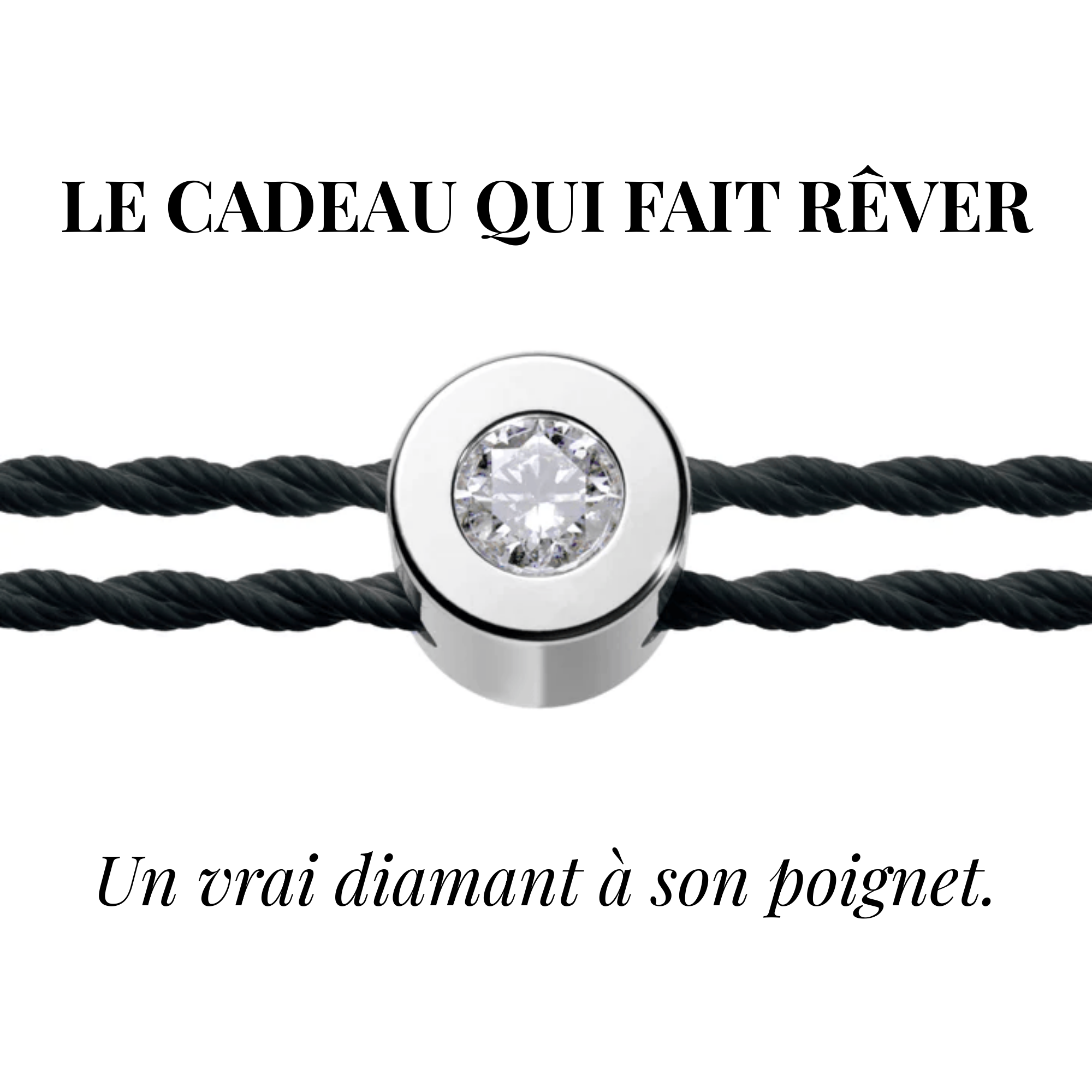 Bracelet solitaire diamant et argent