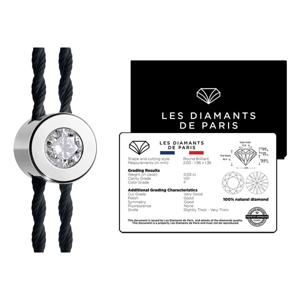 Bracelet solitaire diamant et argent