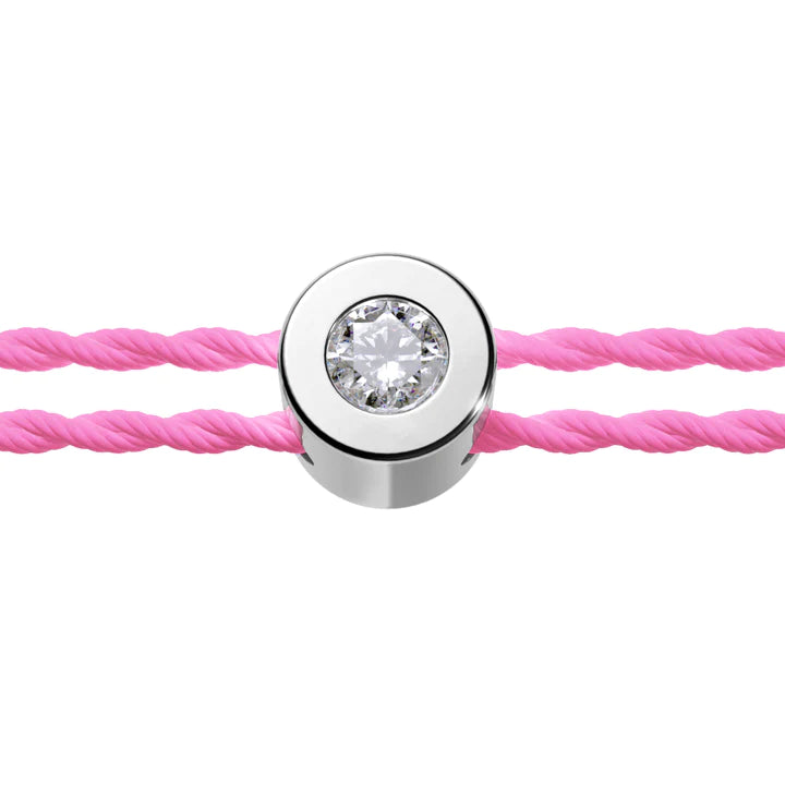 Bracelet solitaire diamant et argent